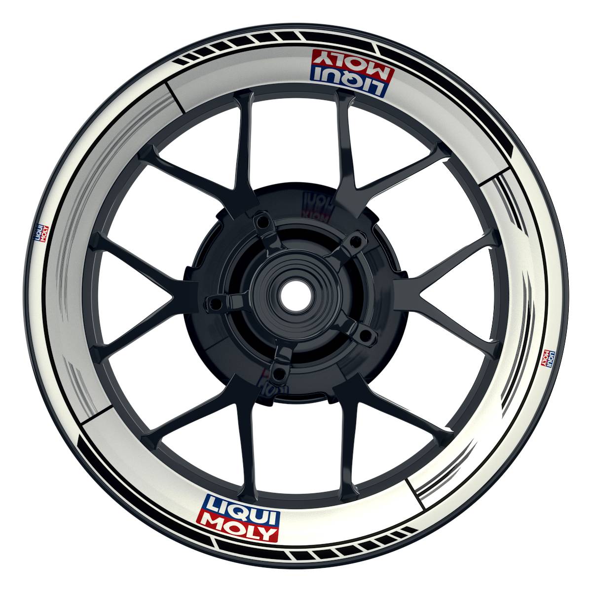Felgenaufkleber Liqui Moly Motiv Scratched weiss Wheelsticker Premium schwarz