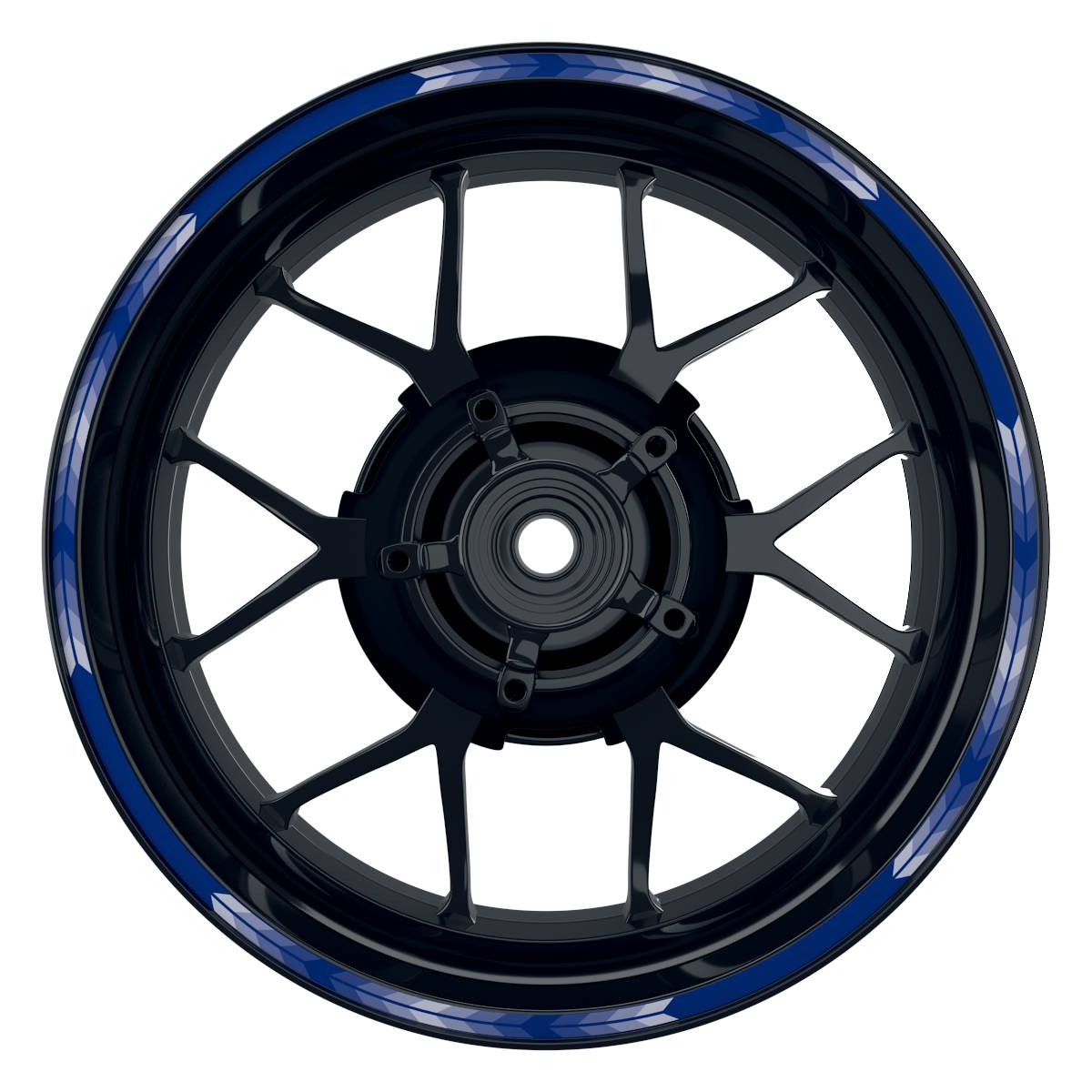 Felgenrandaufkleber Arrow blau Frontansicht