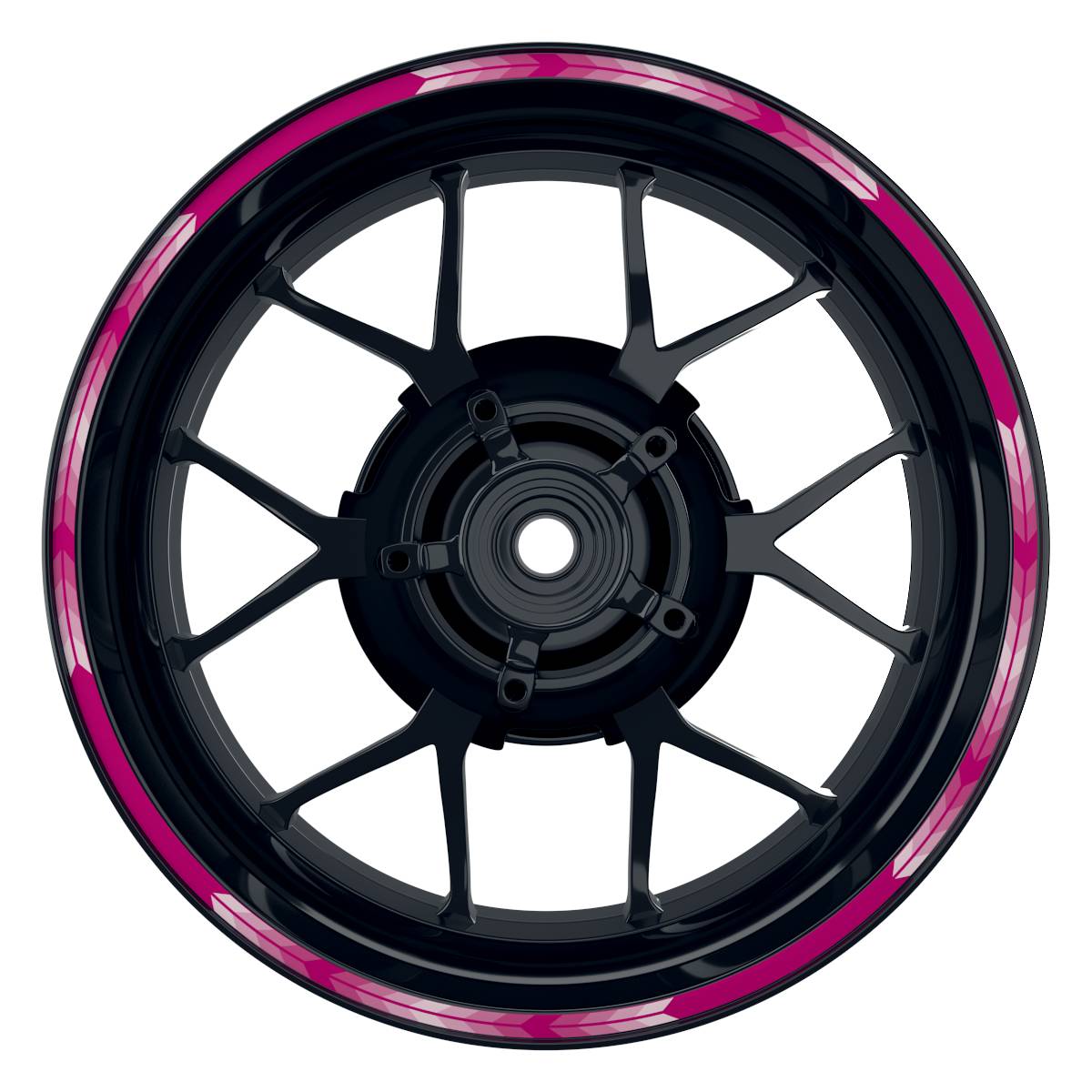 Felgenrandaufkleber Arrow pink Frontansicht