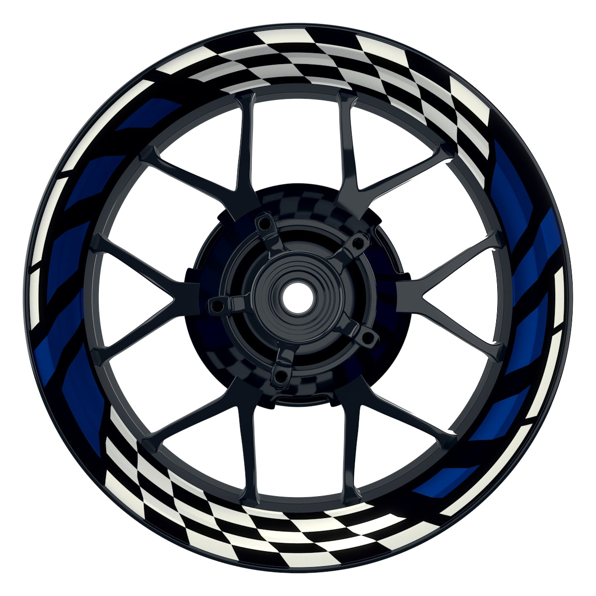 Felgenaufkleber RACE schwarz Wheelsticker Premium blau