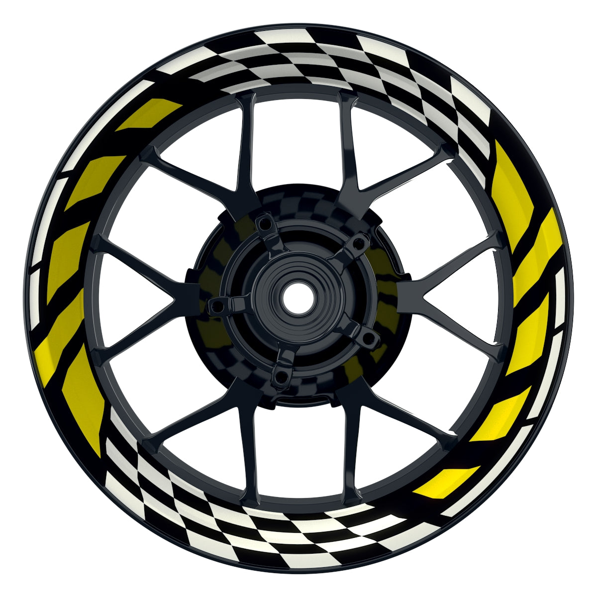 Felgenaufkleber RACE schwarz Wheelsticker Premium gelb