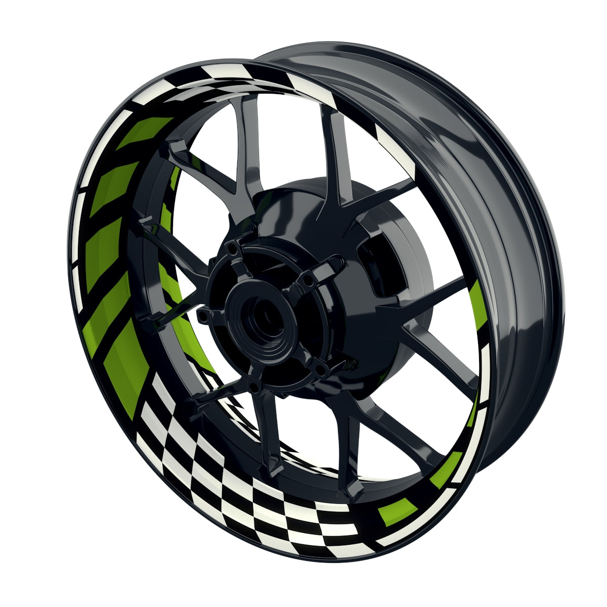 Felgenaufkleber RACE schwarz Wheelsticker Premium grün