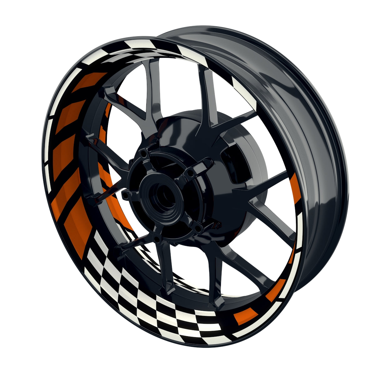 Felgenaufkleber RACE schwarz Wheelsticker Premium orange