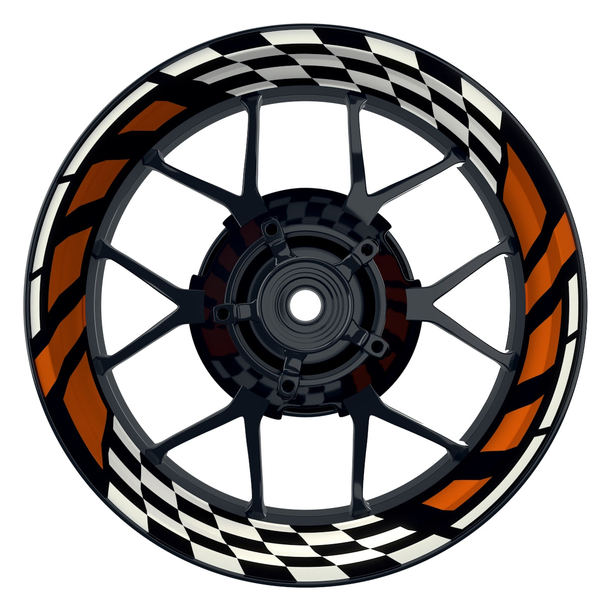 Felgenaufkleber RACE schwarz Wheelsticker Premium orange