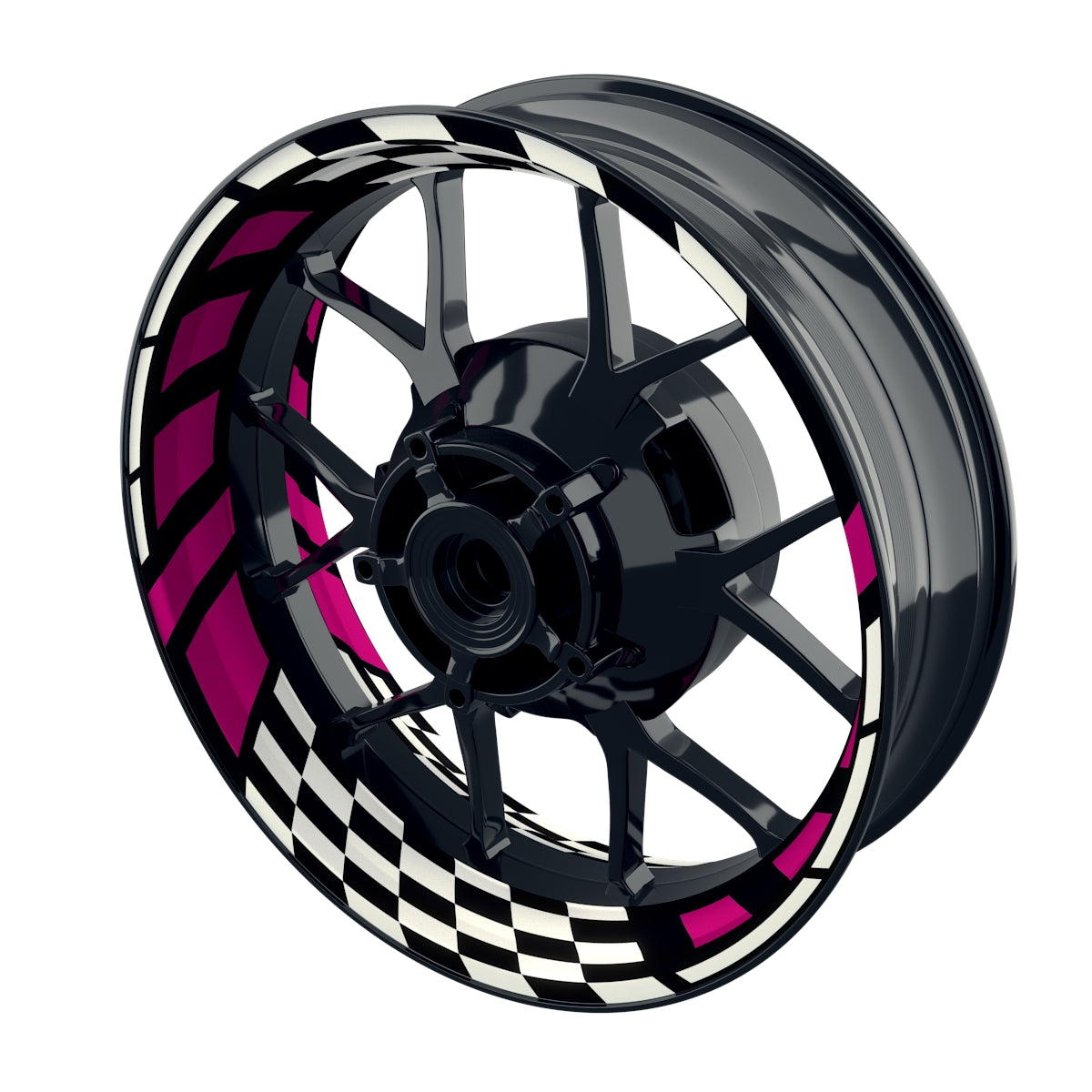 Felgenaufkleber RACE schwarz Wheelsticker Premium pink