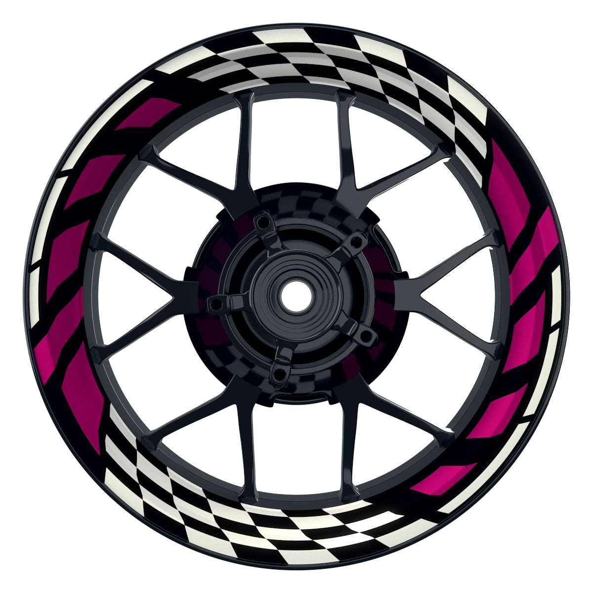 Felgenaufkleber RACE schwarz Wheelsticker Premium pink