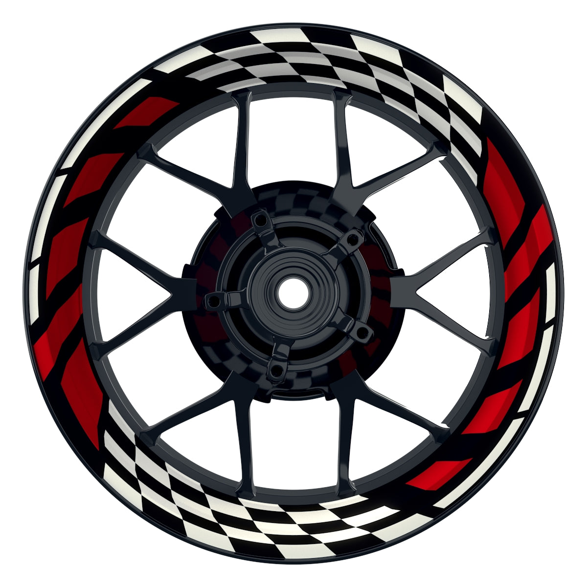 Felgenaufkleber RACE schwarz Wheelsticker Premium rot