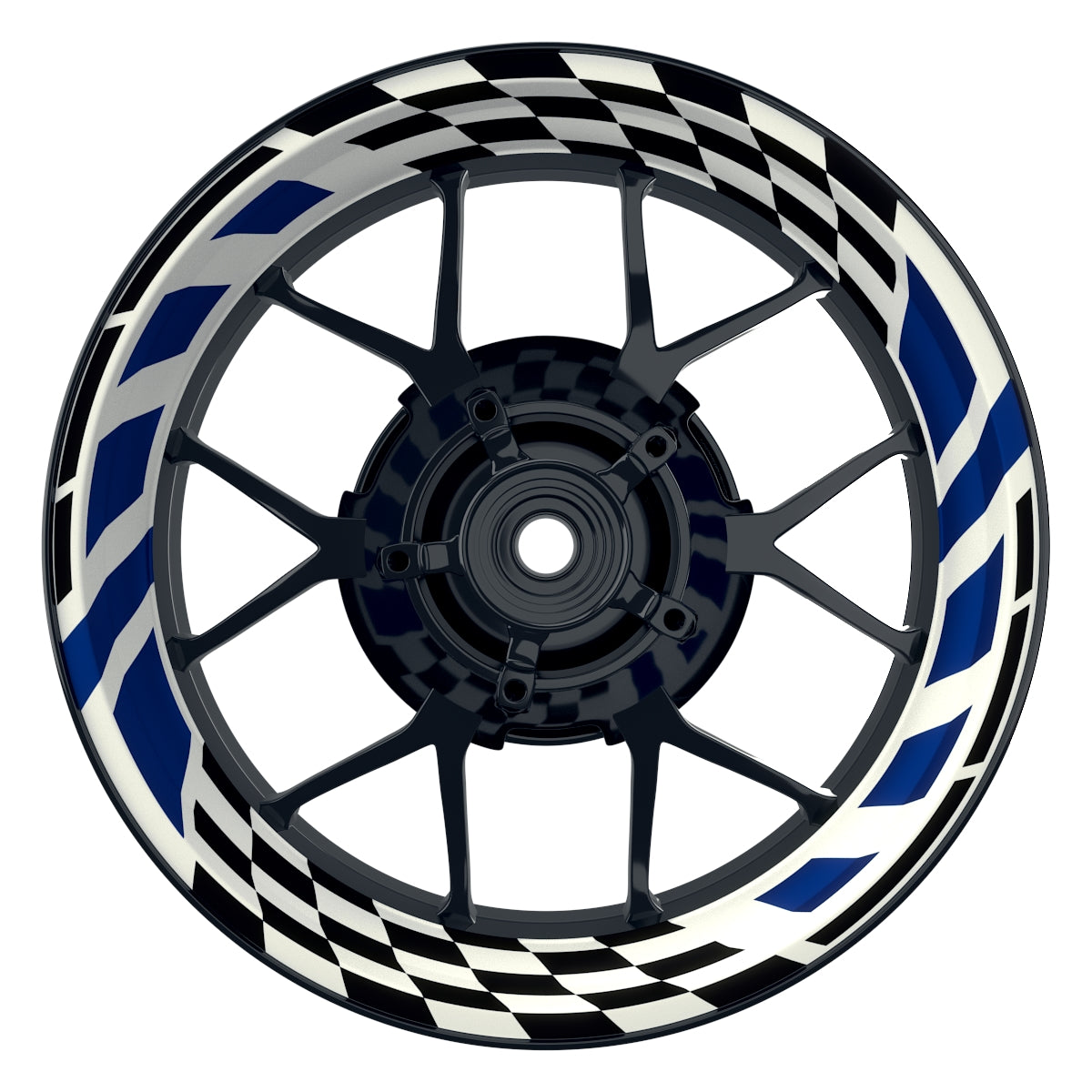 Felgenaufkleber RACE weiss Wheelsticker Premium blau