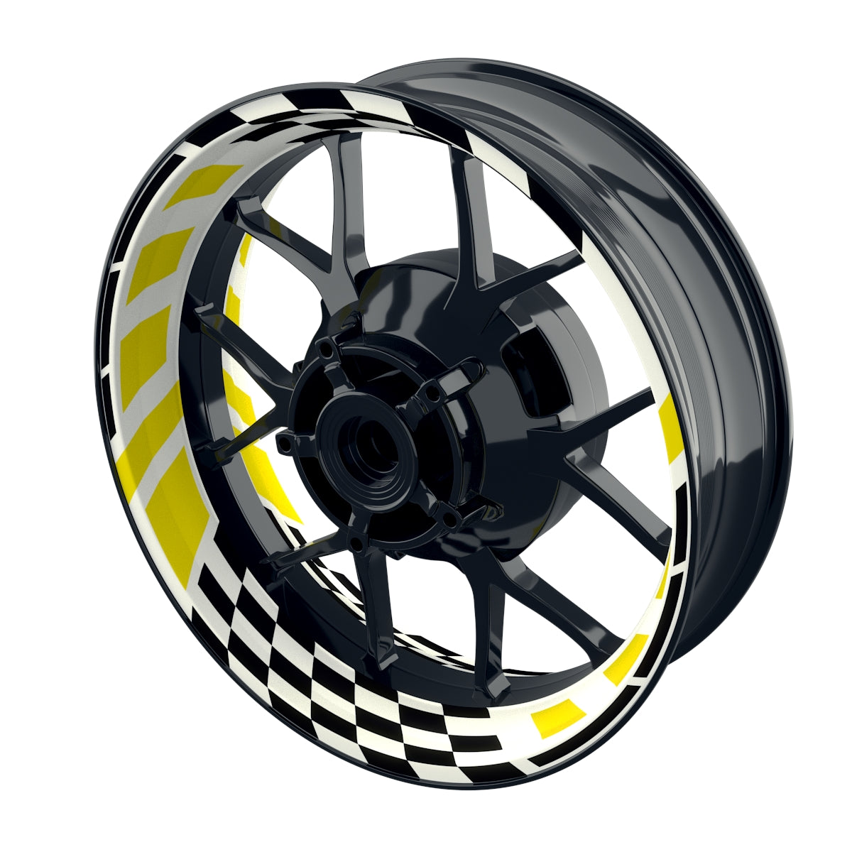 Felgenaufkleber RACE weiss Wheelsticker Premium gelb