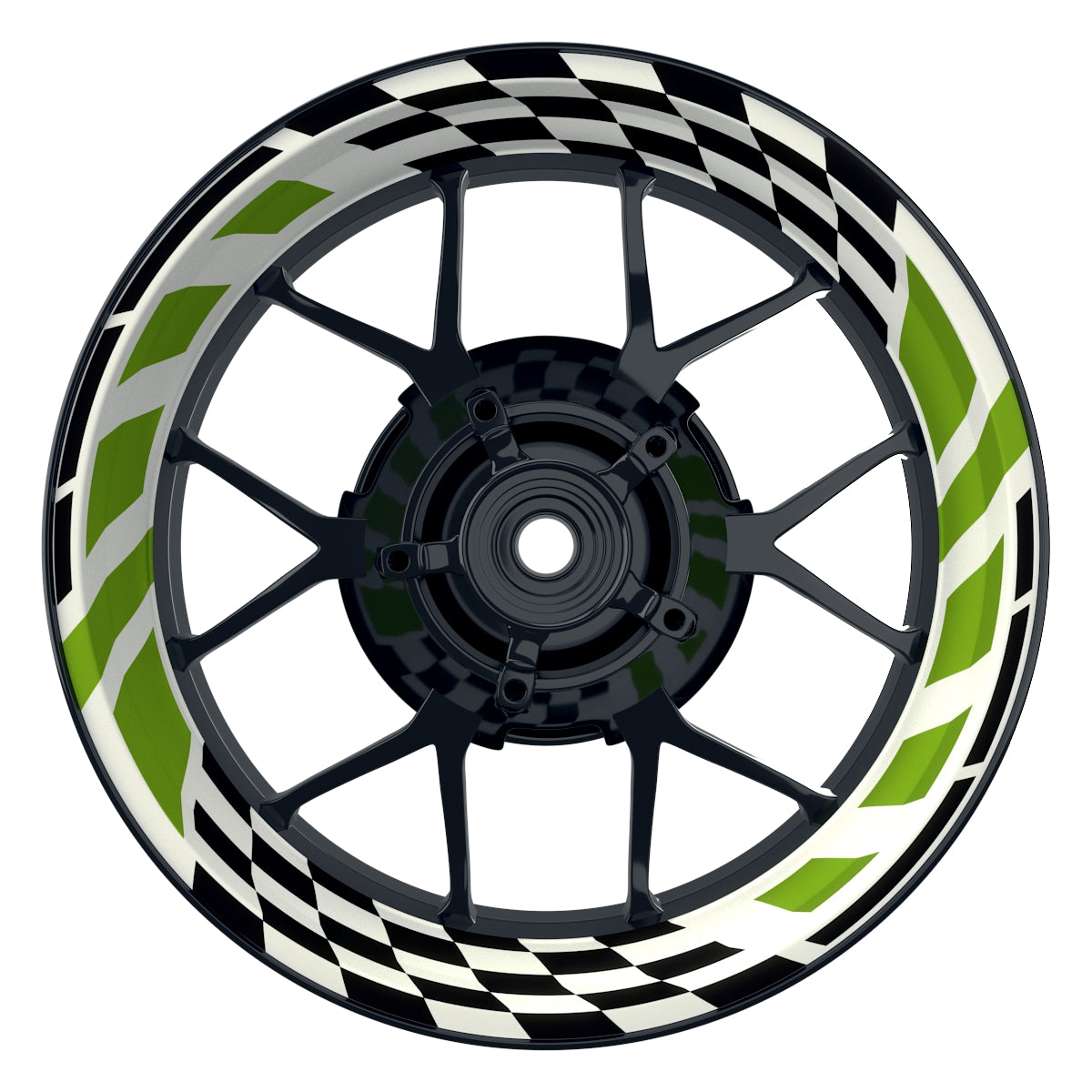 Felgenaufkleber RACE weiss Wheelsticker Premium grün