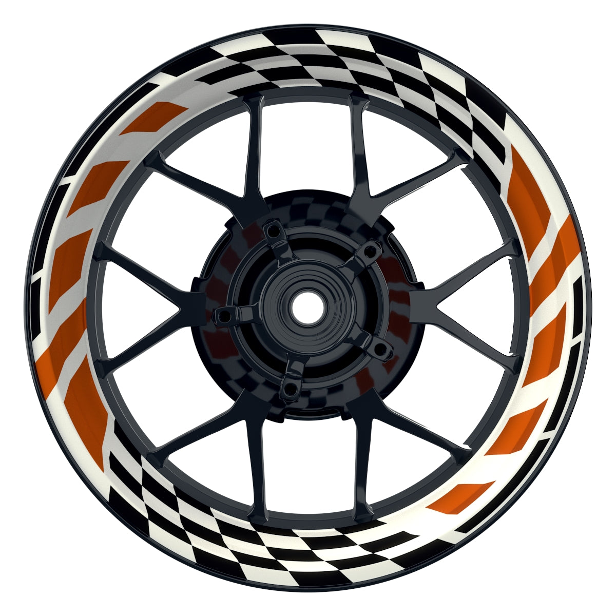 Felgenaufkleber RACE weiss Wheelsticker Premium orange