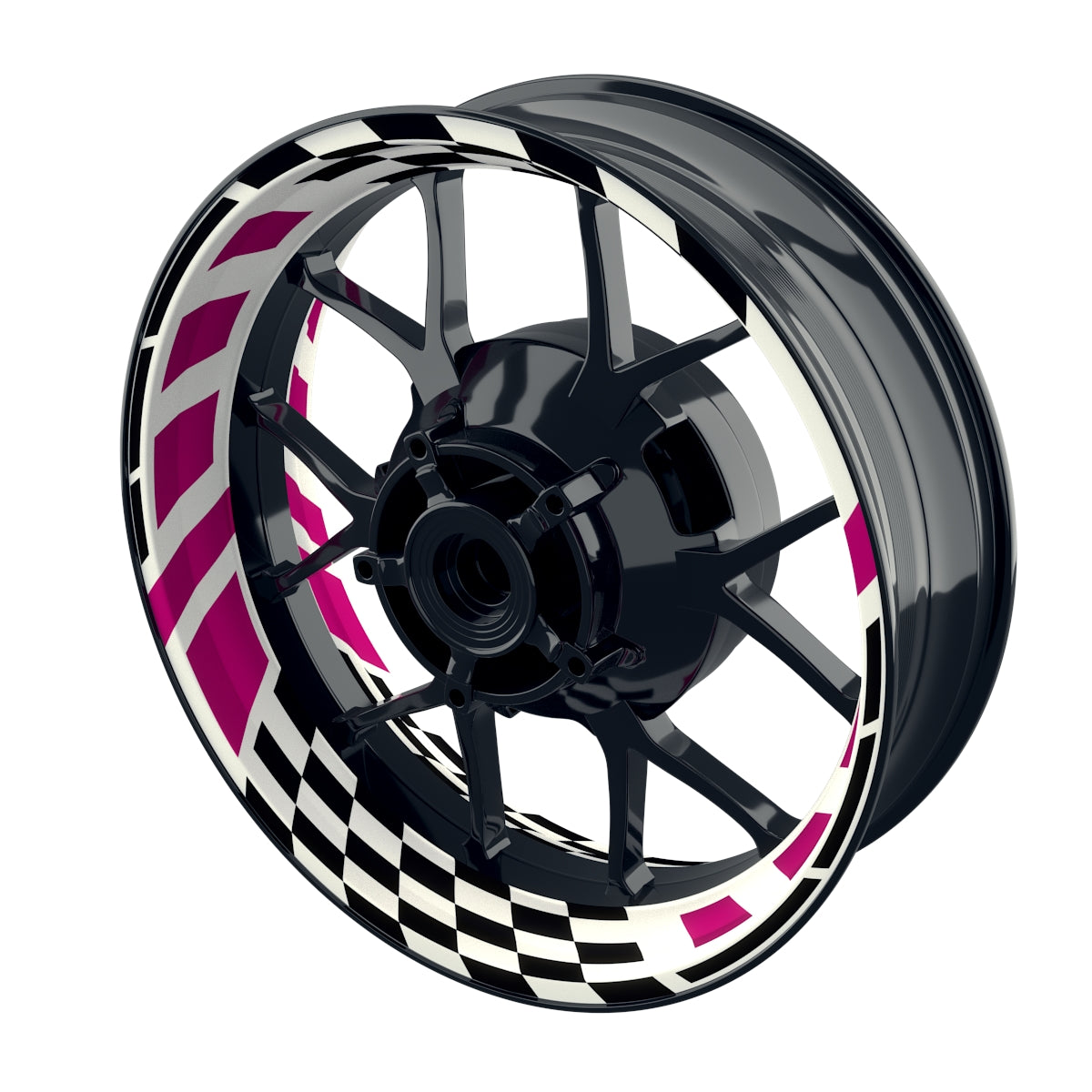 Felgenaufkleber RACE weiss Wheelsticker Premium pink