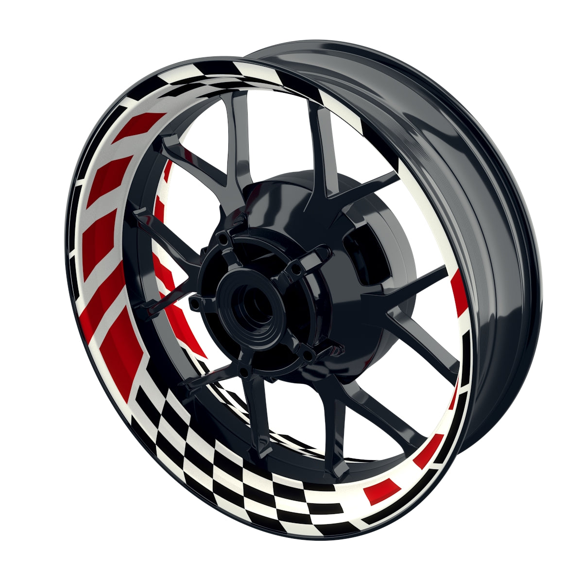 Felgenaufkleber RACE weiss Wheelsticker Premium rot