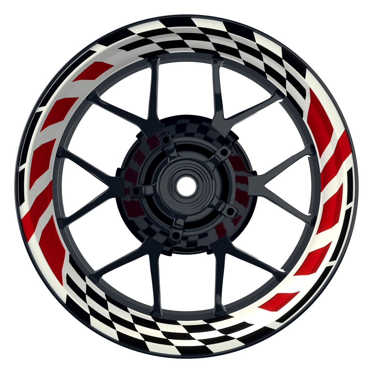 Felgenaufkleber RACE weiss Wheelsticker Premium rot
