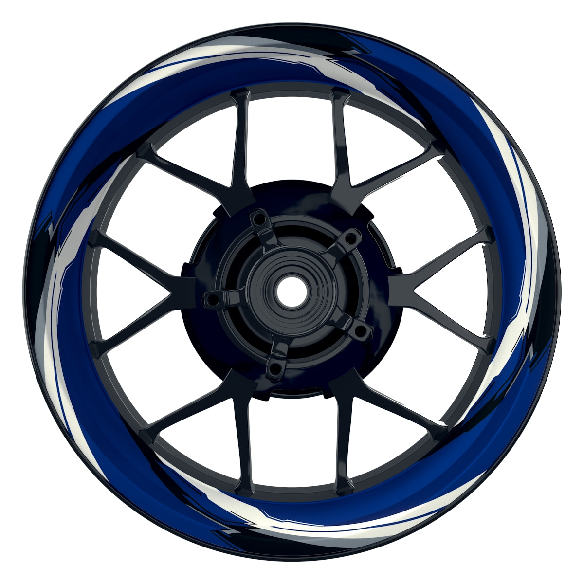 Felgenaufkleber RACING V2 Premium geteilt blau