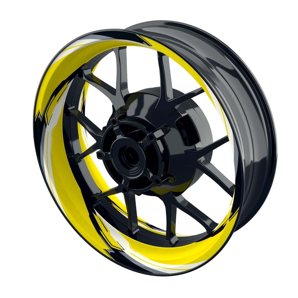 Felgenaufkleber RACING V2 Premium geteilt gelb