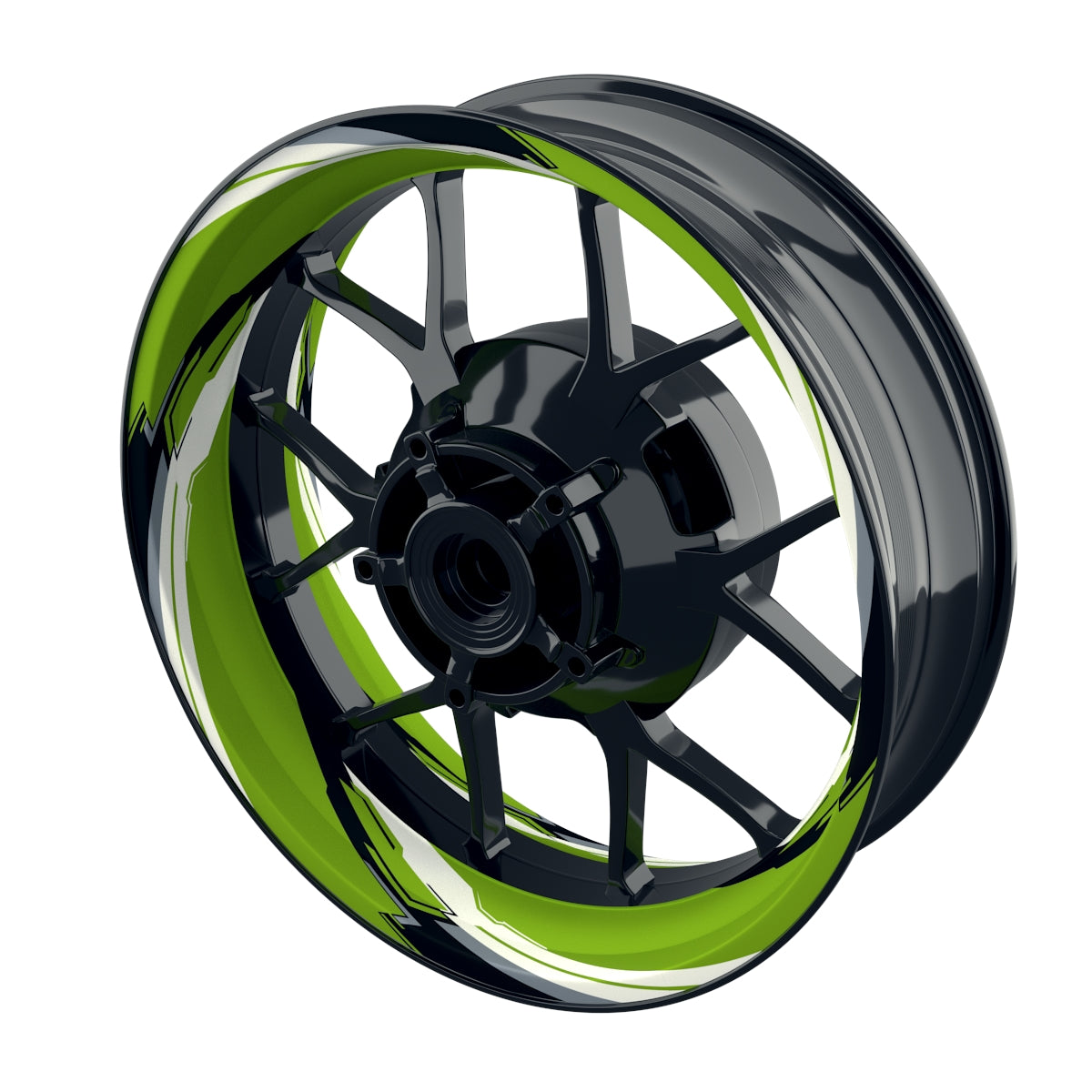 Felgenaufkleber RACING V2 Premium geteilt grün