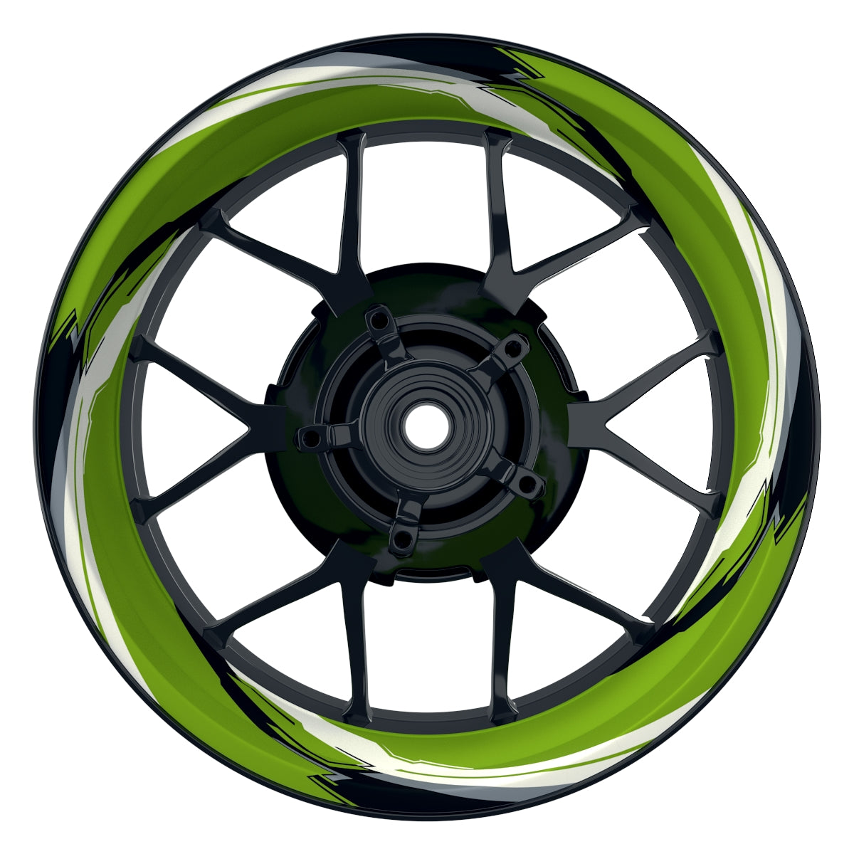 Felgenaufkleber RACING V2 Premium geteilt grün