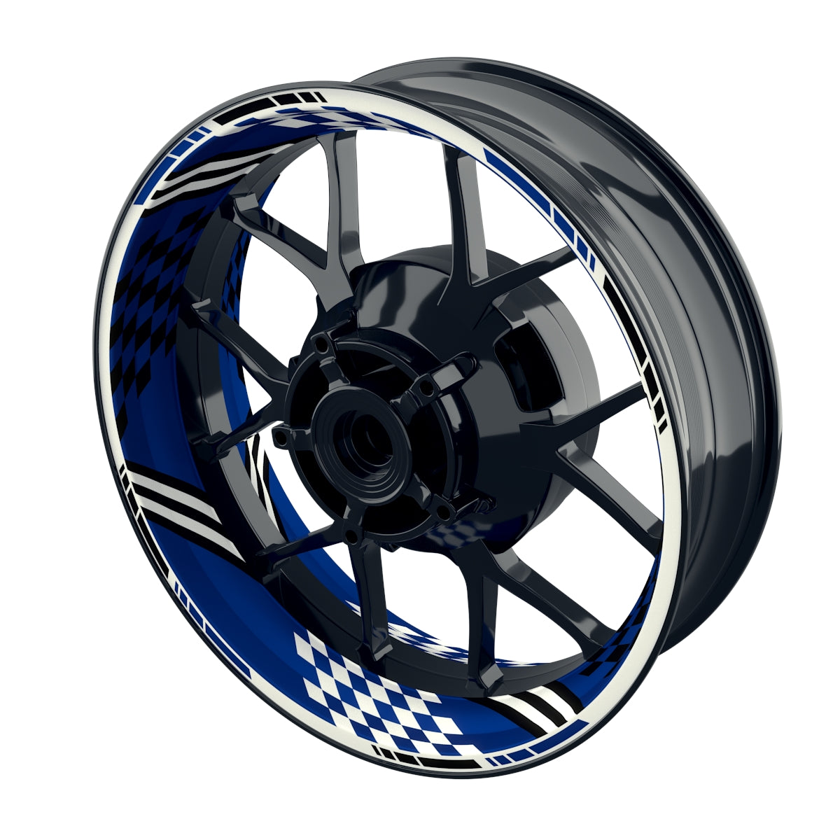 Felgenaufkleber RACING V4 Premium geteilt blau
