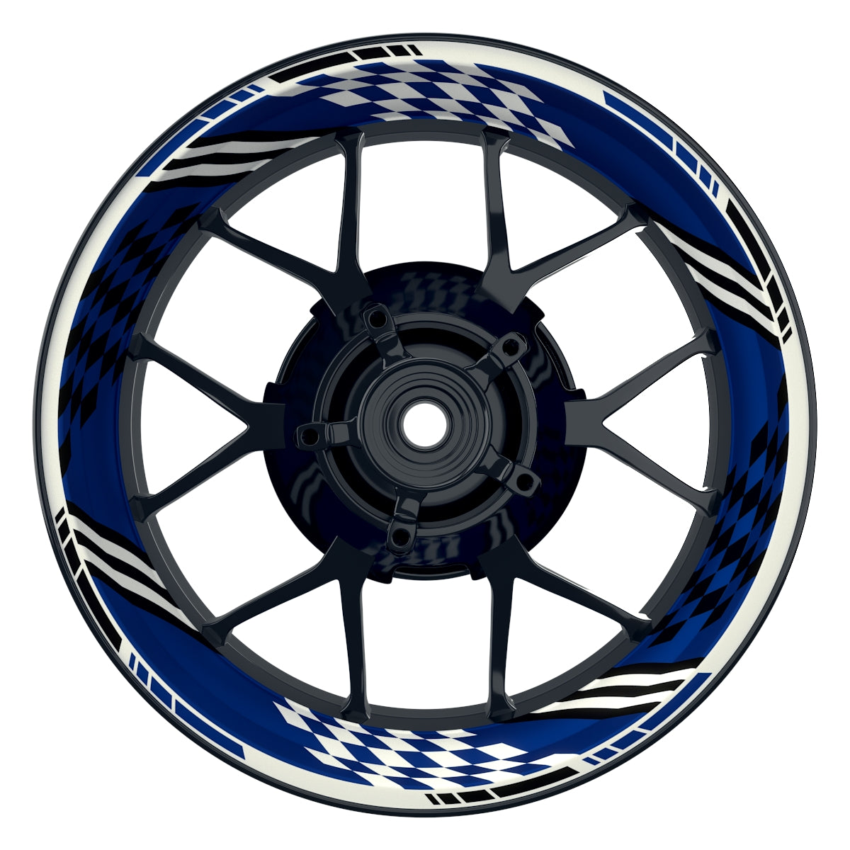Felgenaufkleber RACING V4 Premium geteilt blau
