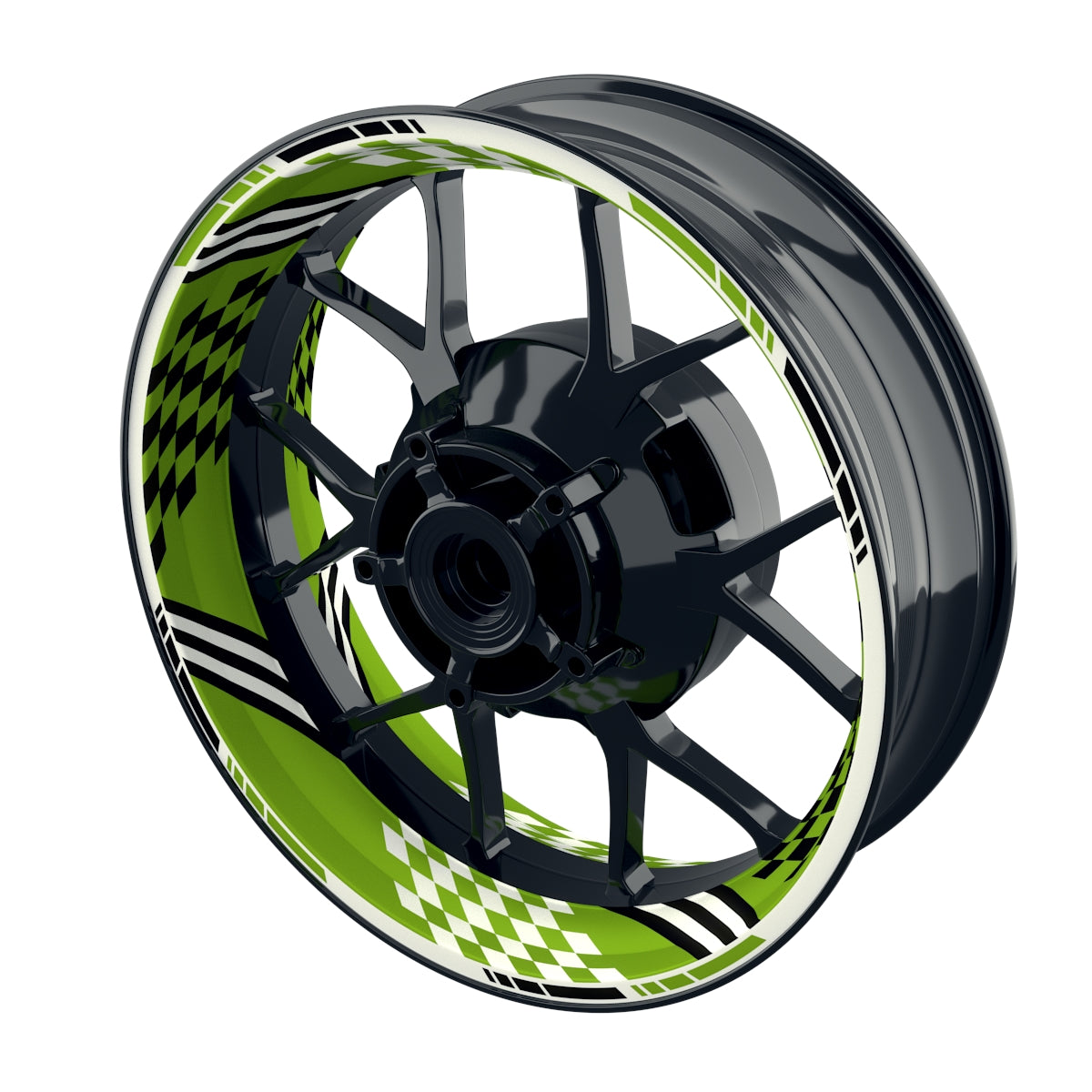 Felgenaufkleber RACING V4 Premium geteilt grün