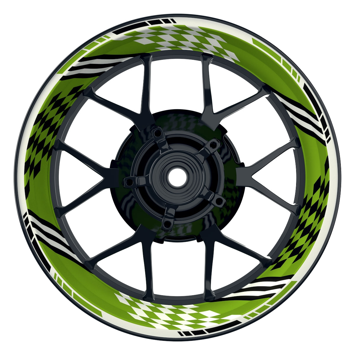 Felgenaufkleber RACING V4 Premium geteilt grün