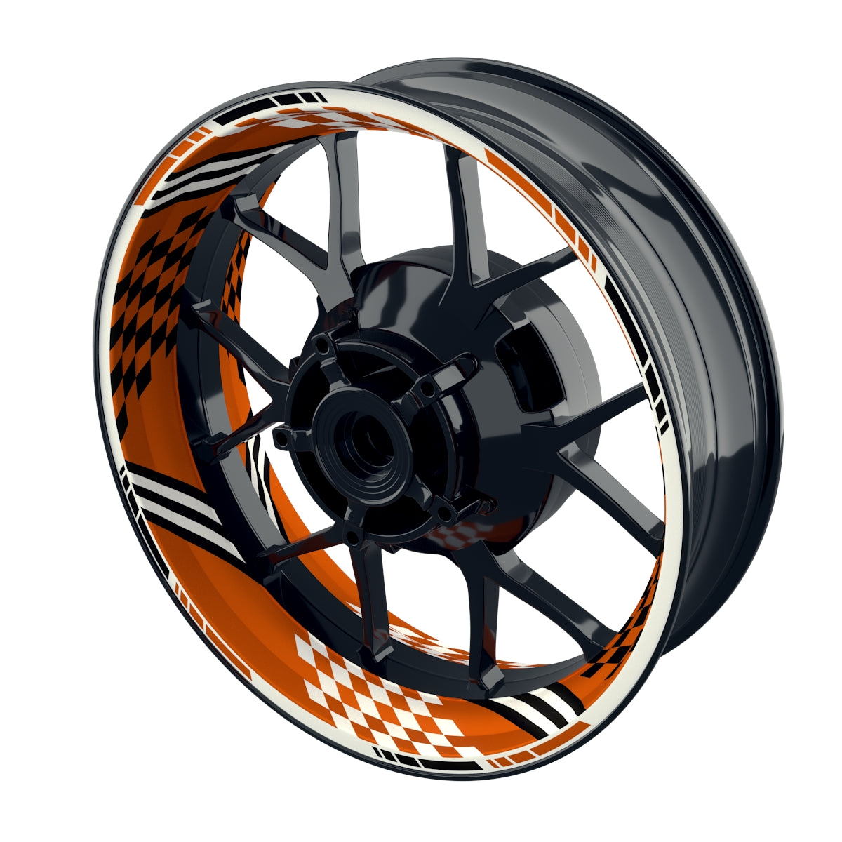 Felgenaufkleber RACING V4 Premium geteilt orange