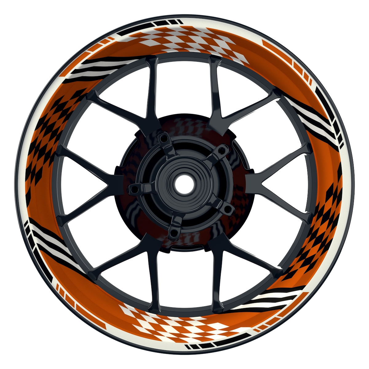 Felgenaufkleber RACING V4 Premium geteilt orange