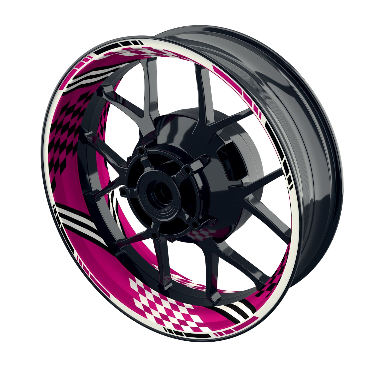 Felgenaufkleber RACING V4 Premium geteilt pink
