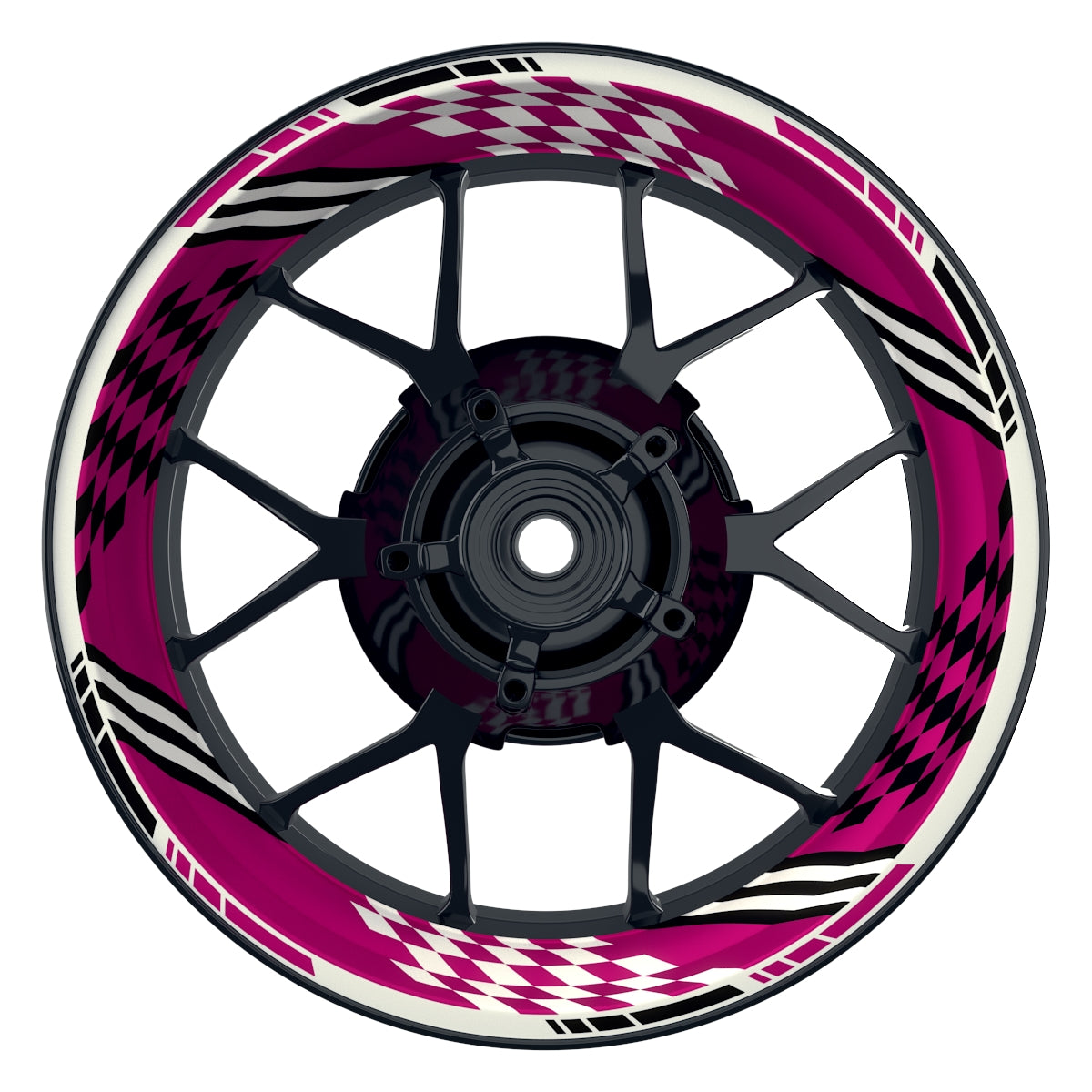 Felgenaufkleber RACING V4 Premium geteilt pink