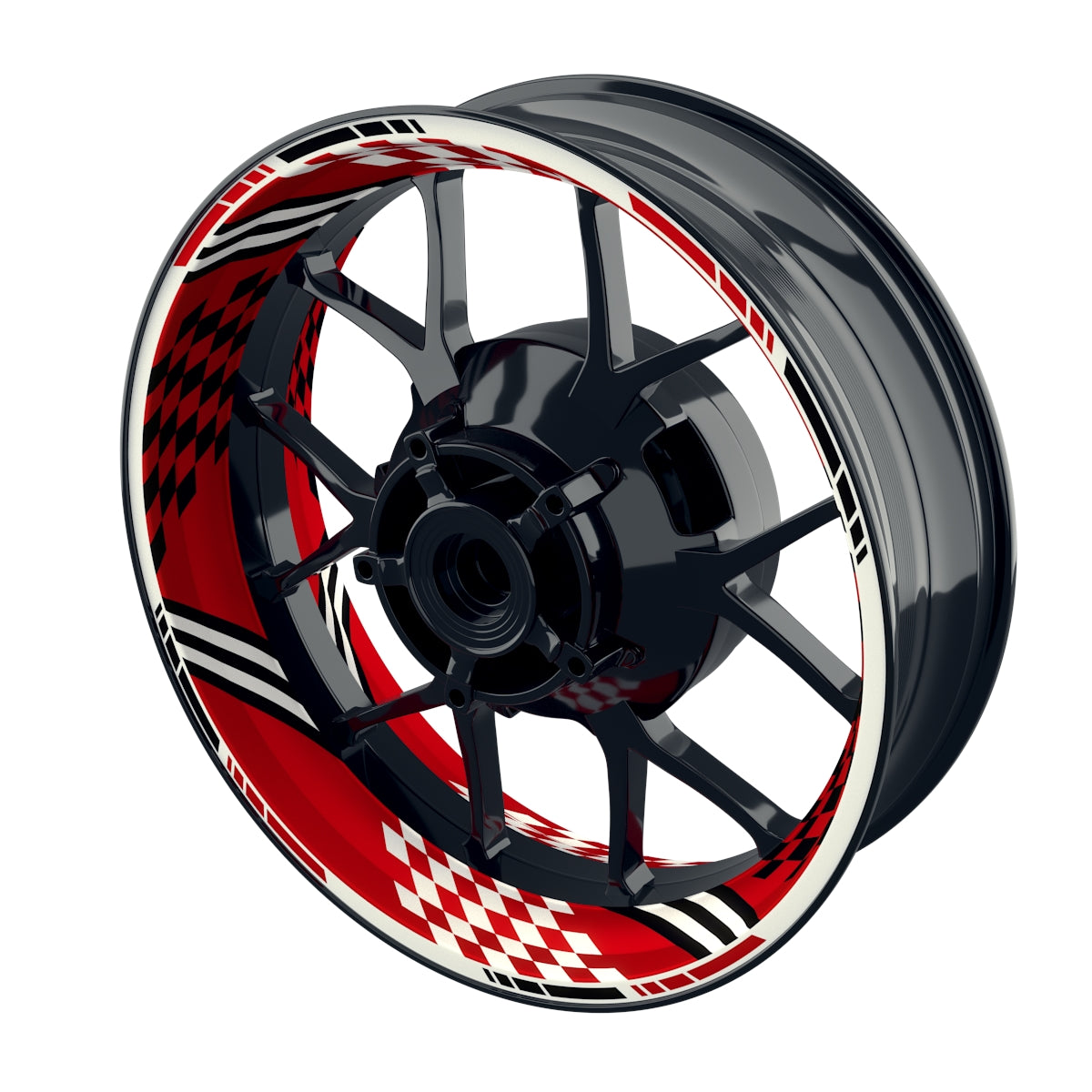 Felgenaufkleber RACING V4 Premium geteilt rot