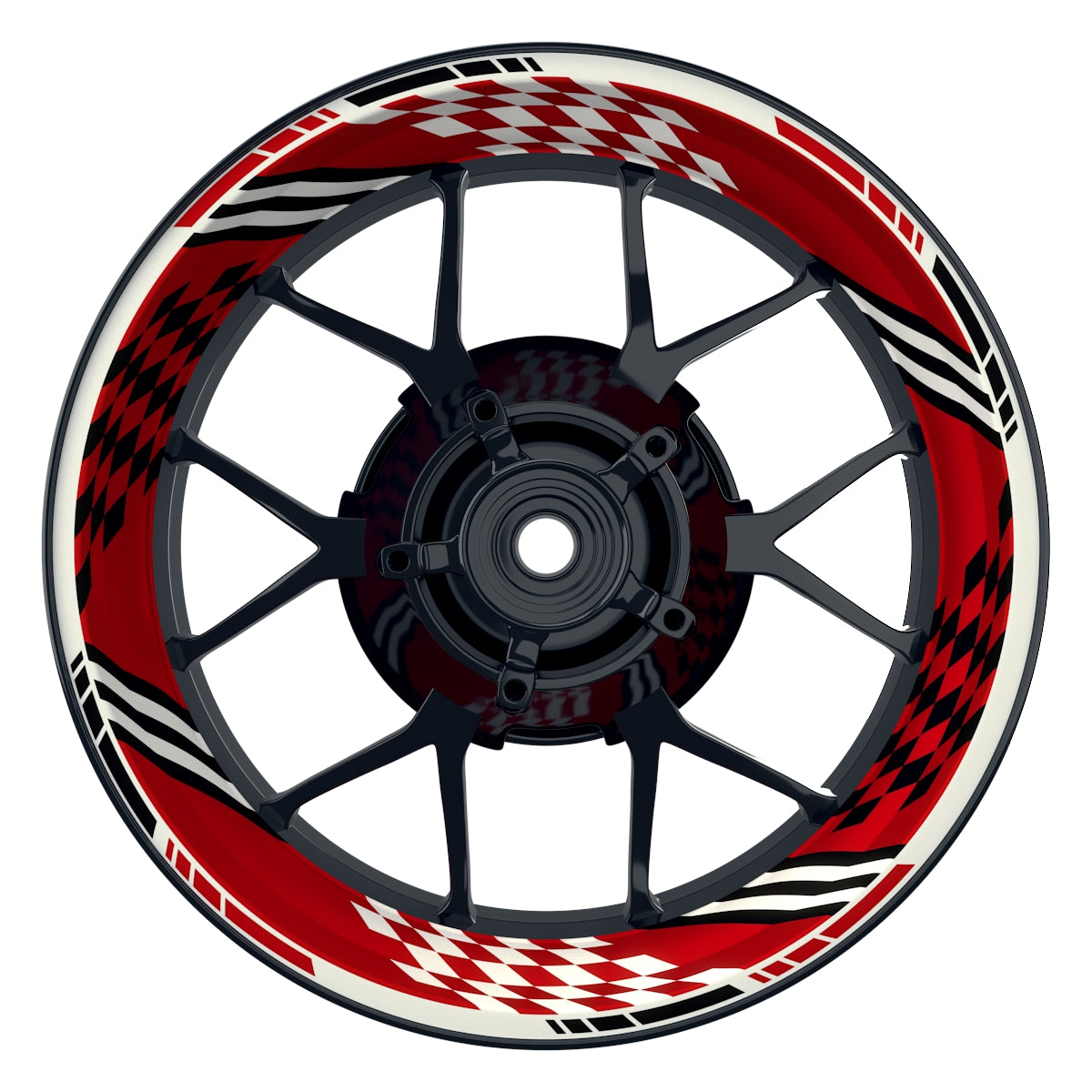 Felgenaufkleber RACING V4 Premium geteilt rot