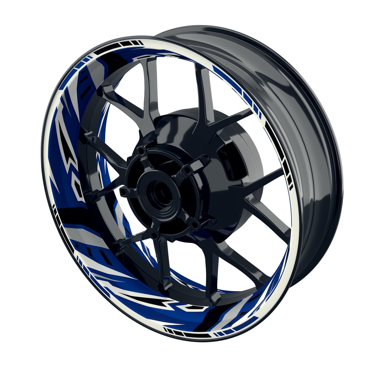 Felgenaufkleber RACING V5 Premium geteilt blau