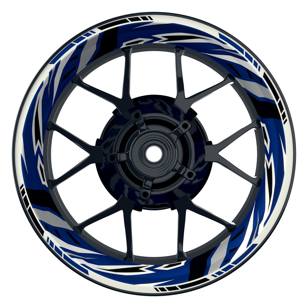 Felgenaufkleber RACING V5 Premium geteilt blau