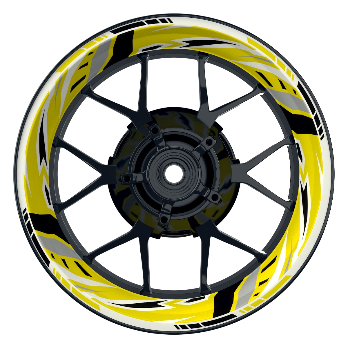 Felgenaufkleber RACING V5 Premium geteilt gelb