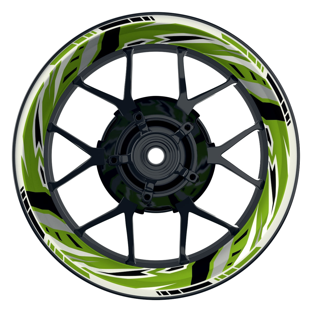 Felgenaufkleber RACING V5 Premium geteilt grün