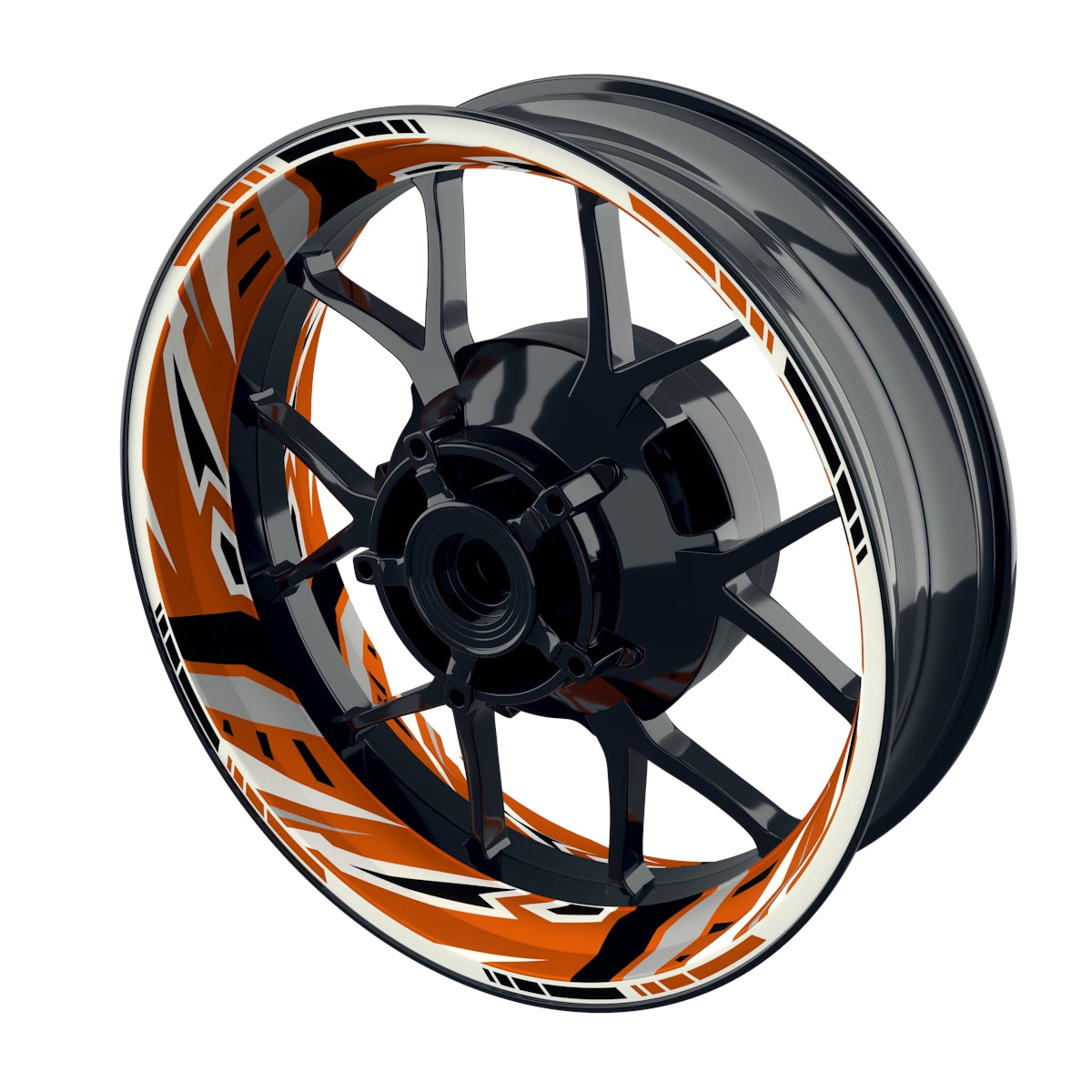 Felgenaufkleber RACING V5 Premium geteilt orange