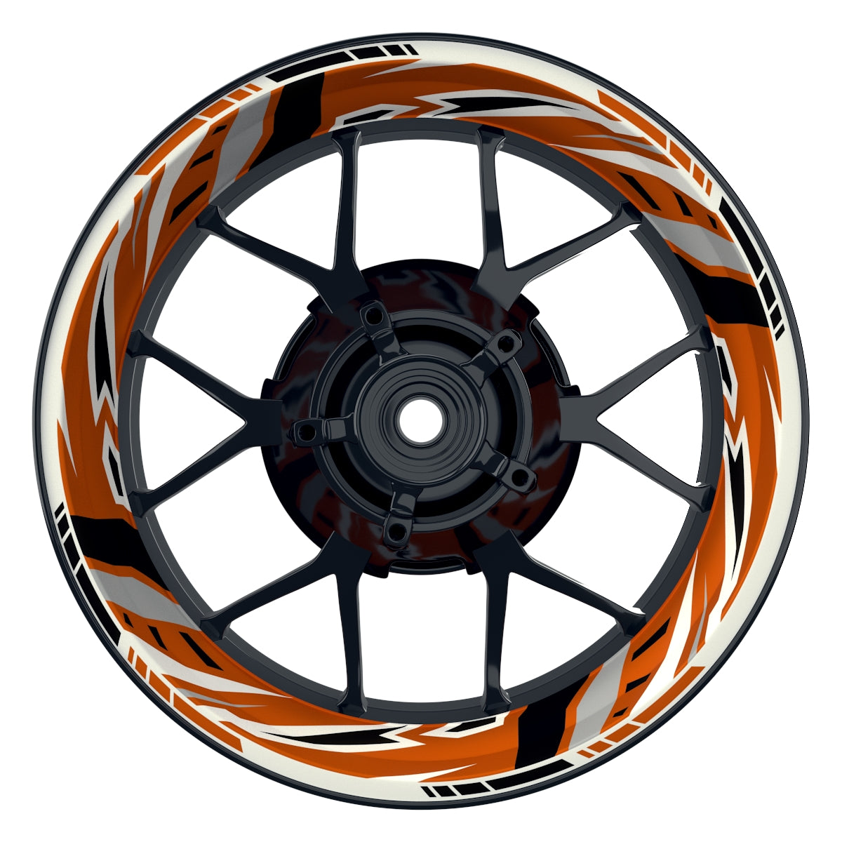Felgenaufkleber RACING V5 Premium geteilt orange