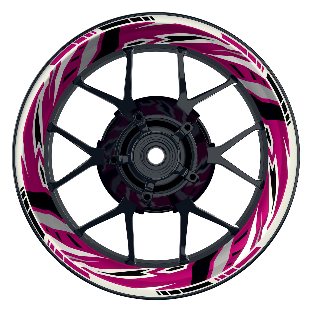 Felgenaufkleber RACING V5 Premium geteilt pink