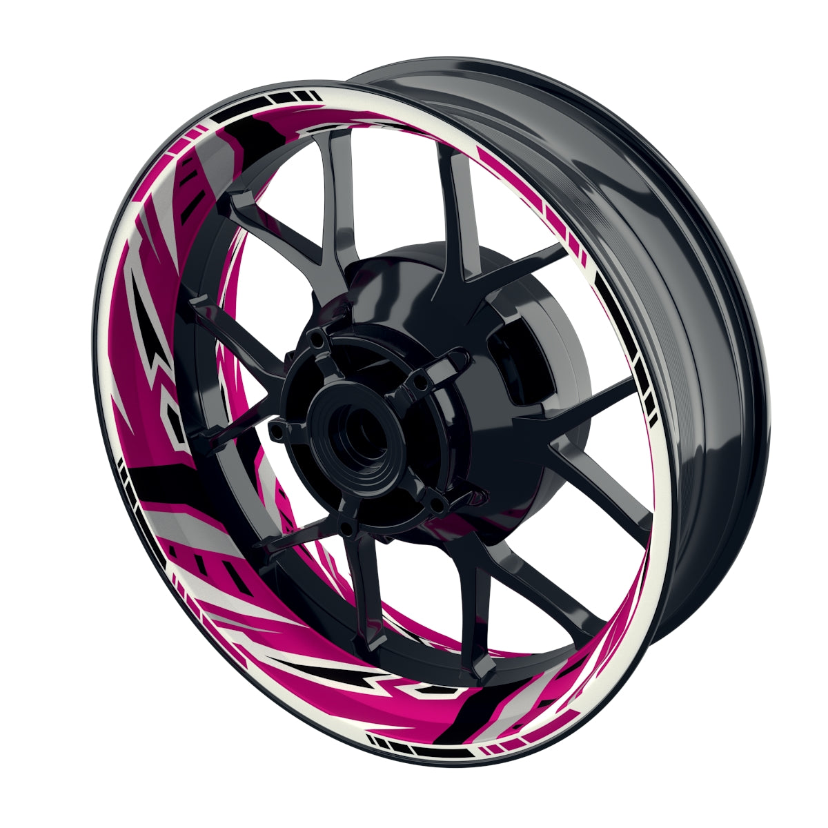 Felgenaufkleber RACING V5 Premium geteilt pink