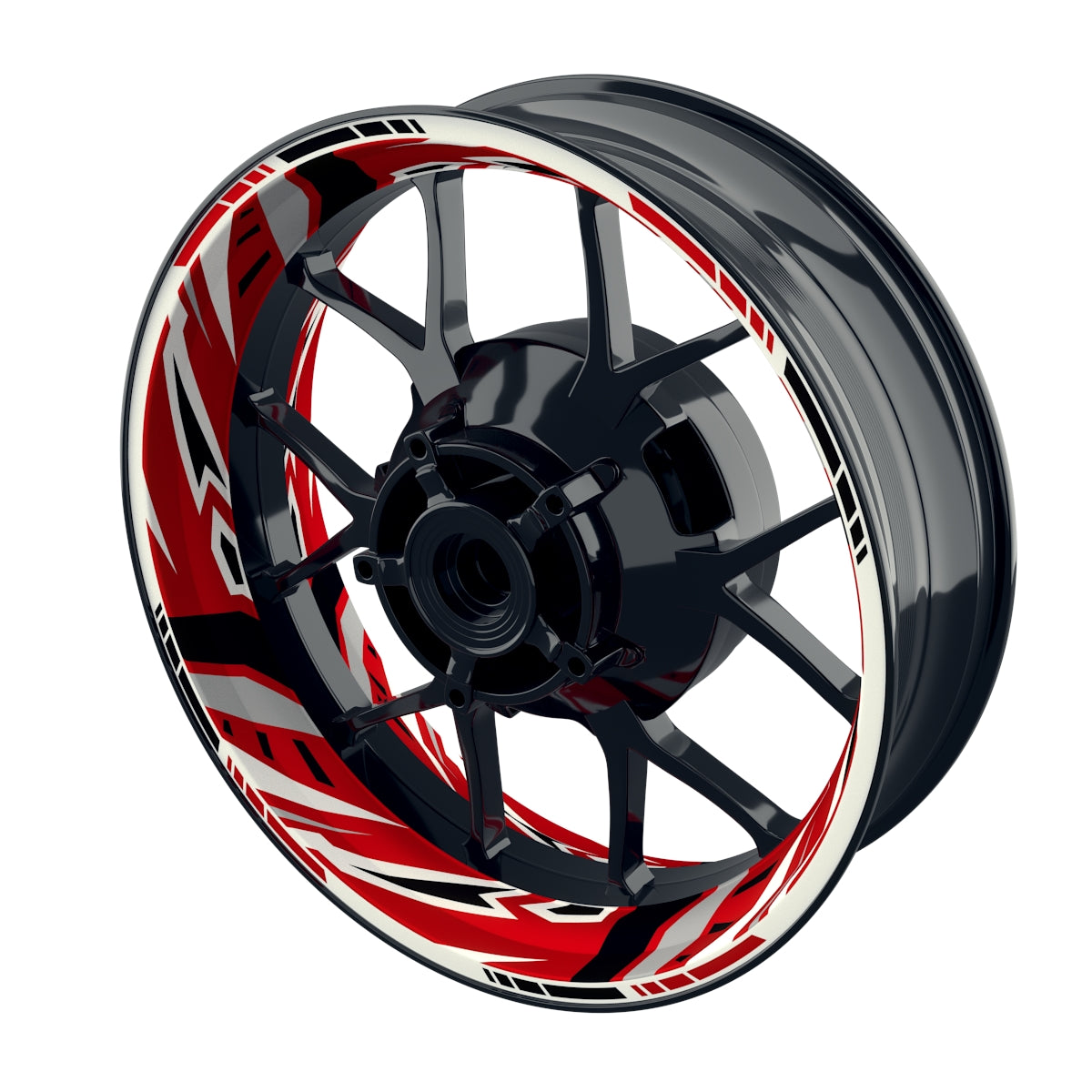 Felgenaufkleber RACING V5 Premium geteilt rot