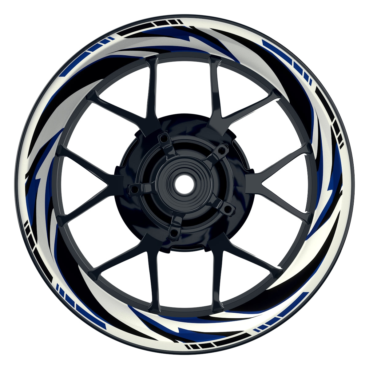 Felgenaufkleber RACING V6 Premium geteilt blau