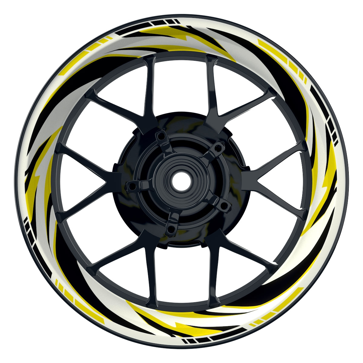 Felgenaufkleber RACING V6 Premium geteilt gelb