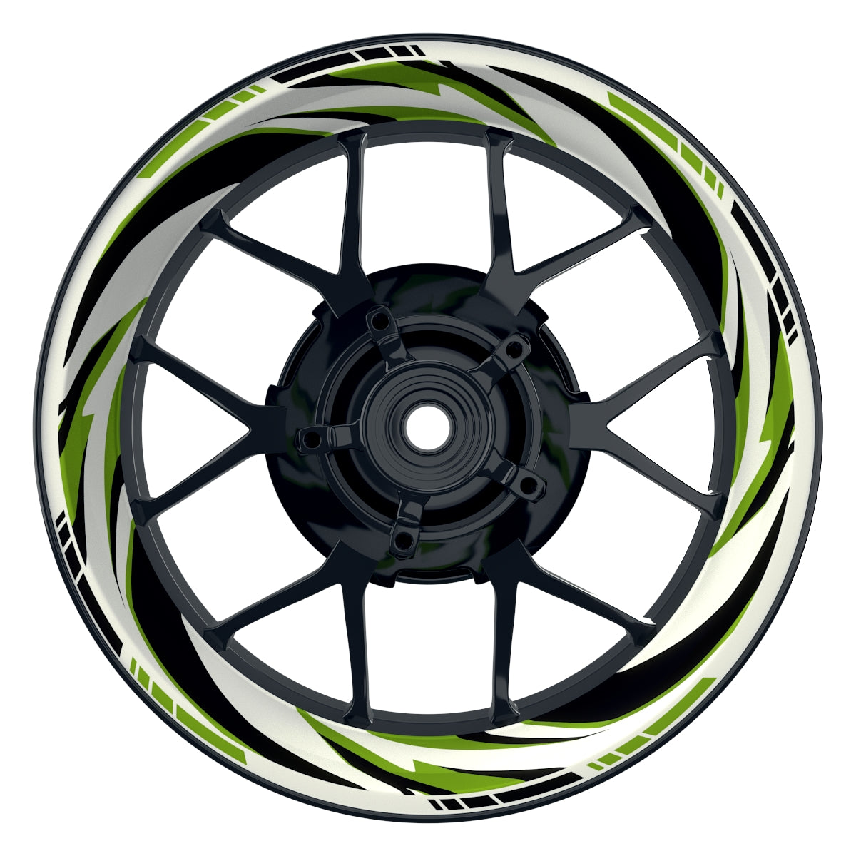 Felgenaufkleber RACING V6 Premium geteilt grün