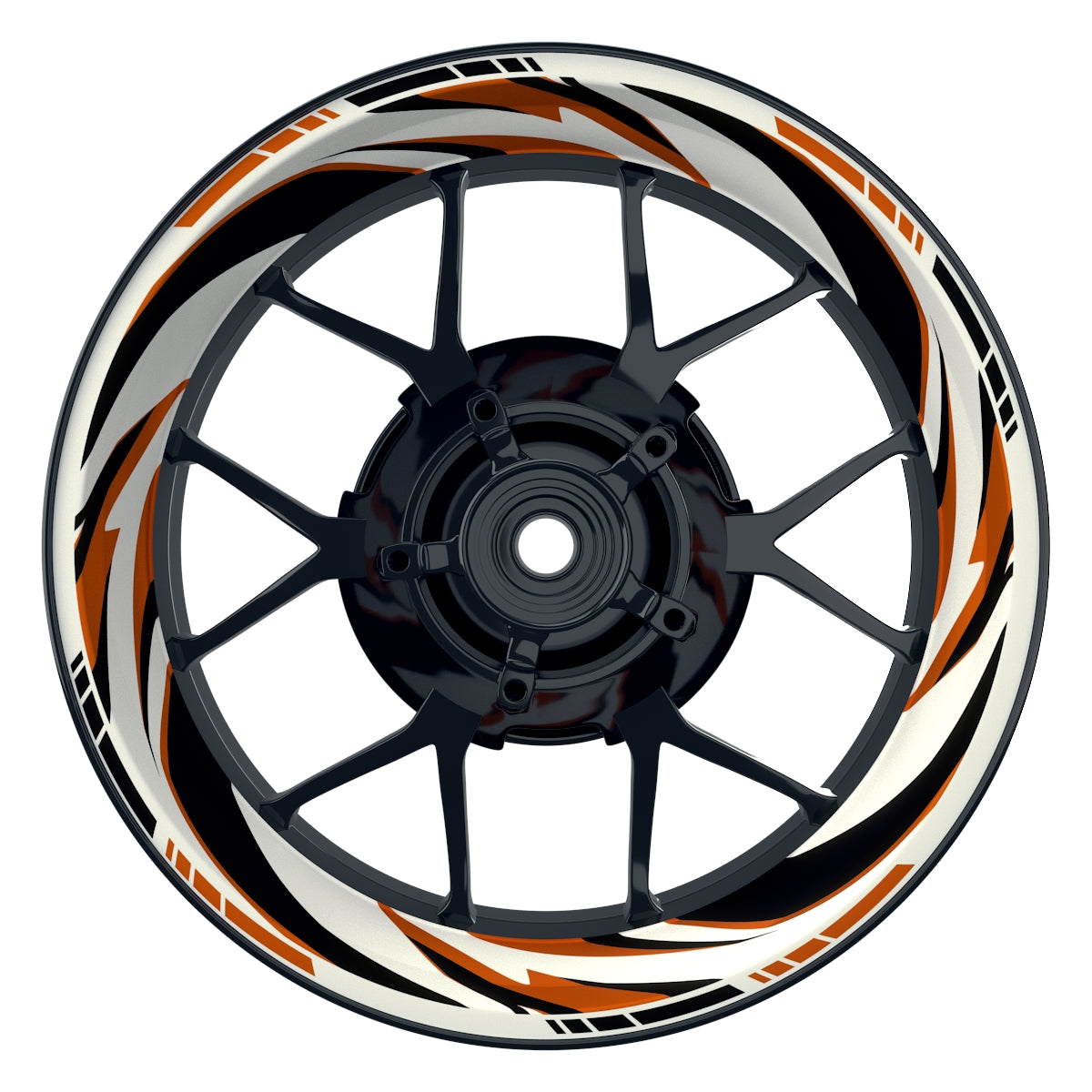 Felgenaufkleber RACING V6 Premium geteilt orange