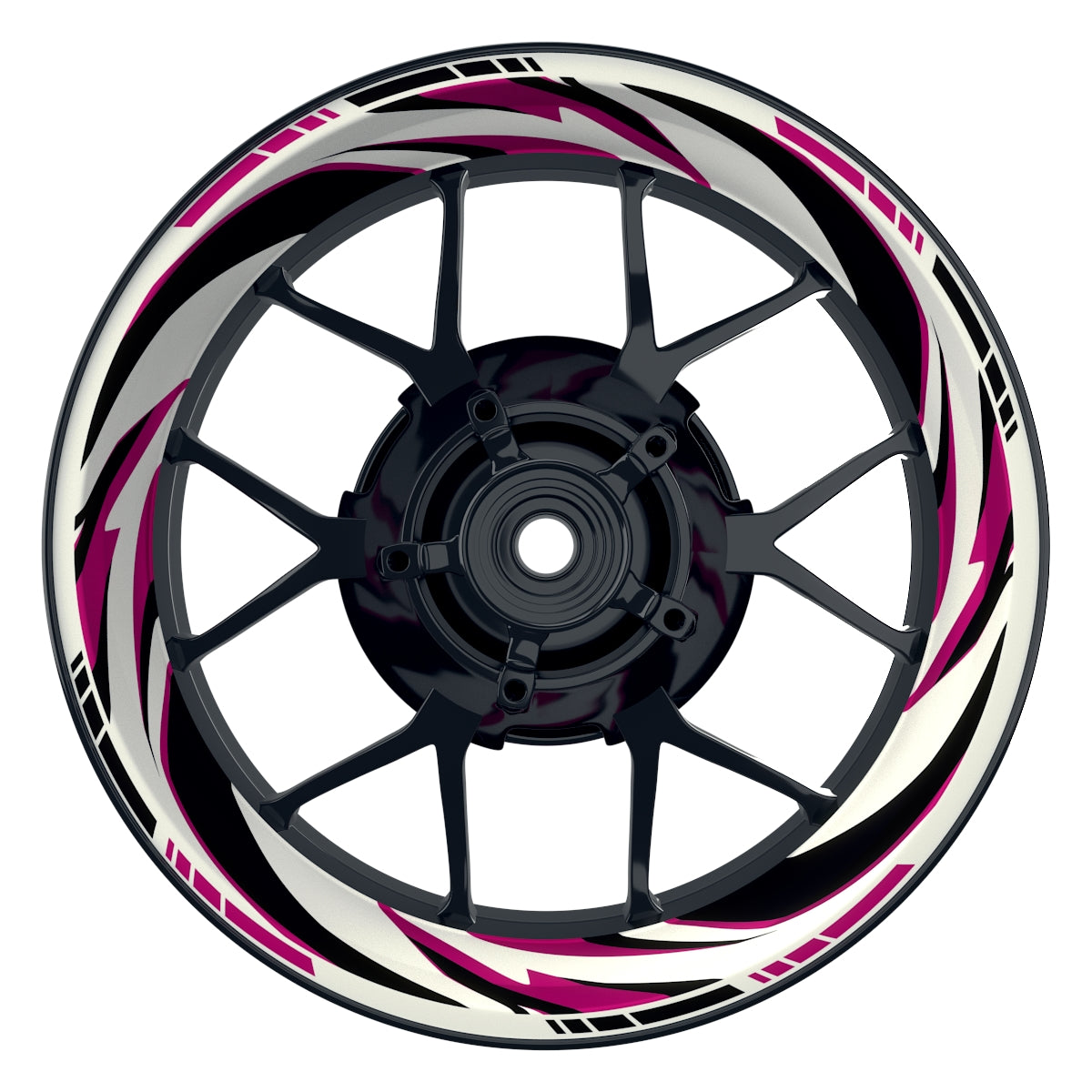Felgenaufkleber RACING V6 Premium geteilt pink