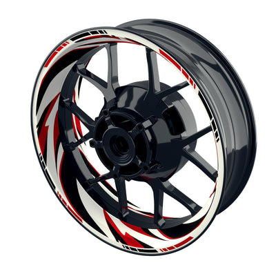 Felgenaufkleber RACING V6 Premium geteilt rot