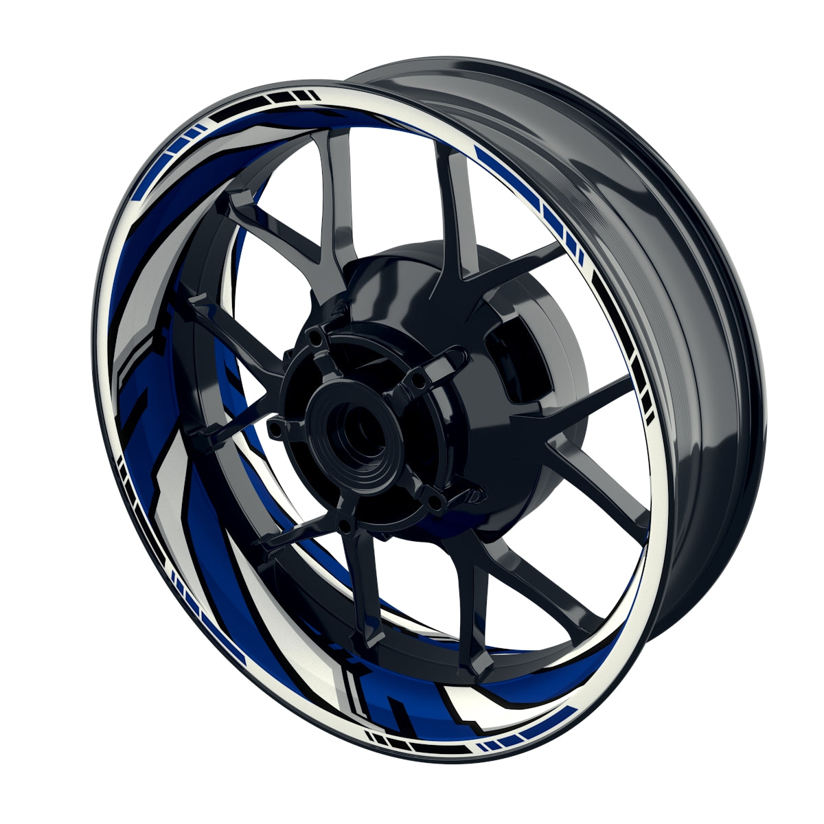 Felgenaufkleber RACING V7 Premium geteilt blau