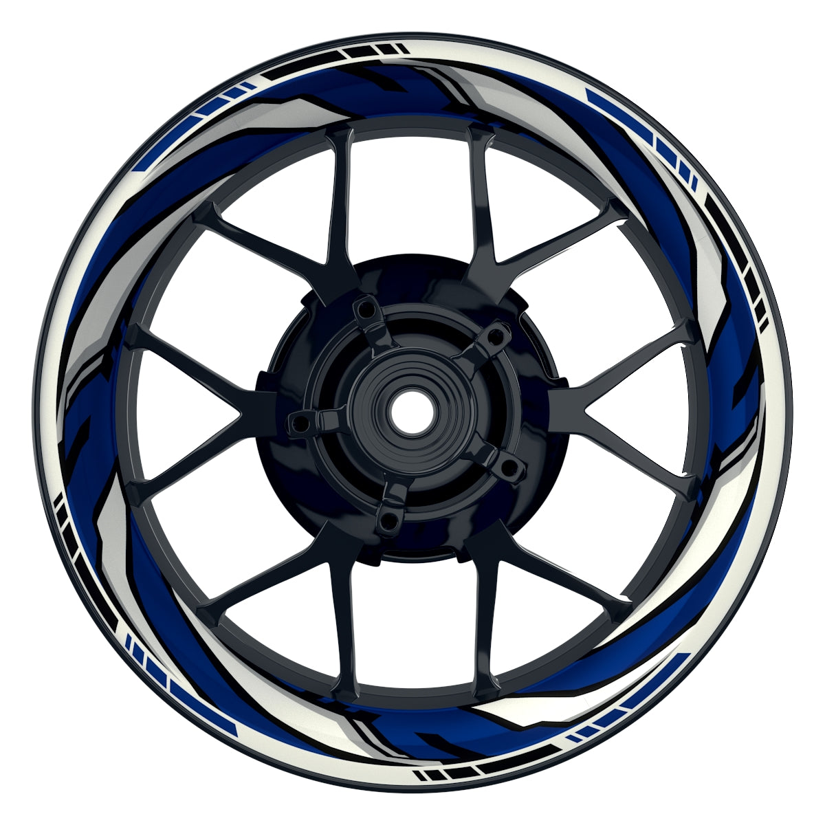 Felgenaufkleber RACING V7 Premium geteilt blau