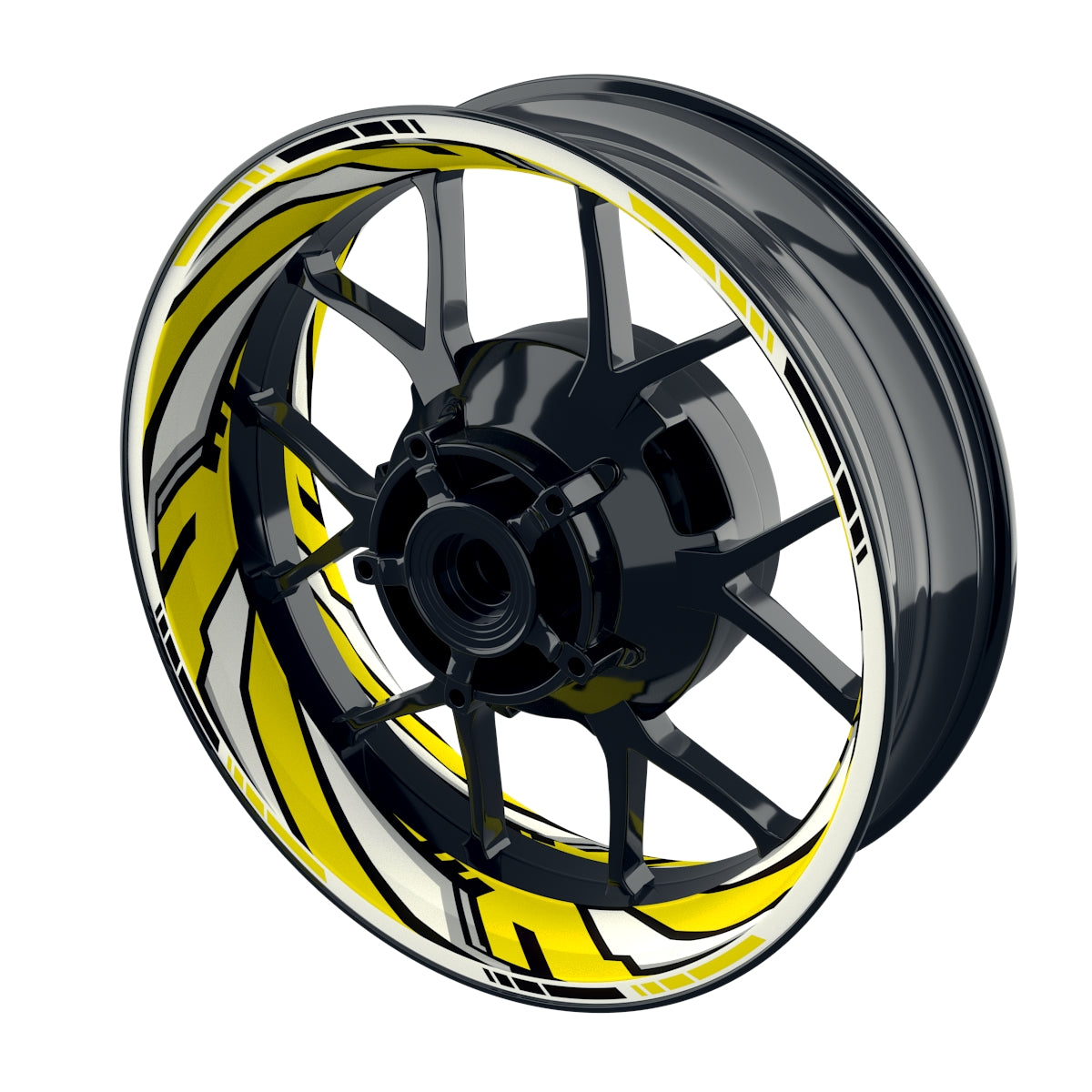 Felgenaufkleber RACING V7 Premium geteilt gelb